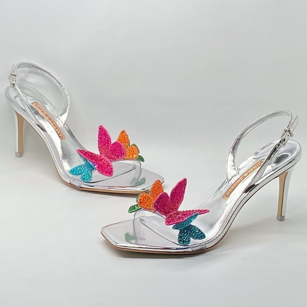 Sophia Webster Vanessa Embellished Butterfly Slingback Sandals size 38
